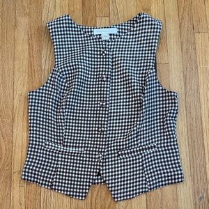 Brown and White Vest